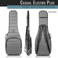 Чехол для электрогитары лёгкий утепленный Electro CASUAL Plus (платиновый) Bagandmusic