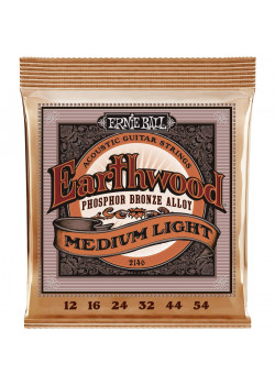 Струны для акустической гитары ERNIE BALL 2146 Earthwood Phosphor Bronze Medium Light 12-54