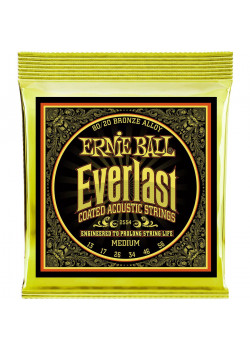 Струны для акустической гитары ERNIE BALL 2554 Everlast Coated 80/20 Bronze Medium 13-56