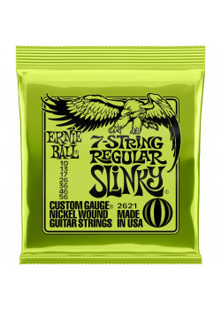 Струны для электрогитары 7-струнной Ernie Ball 2621 NICKEL WOUND SLINKY REGULAR 10-56