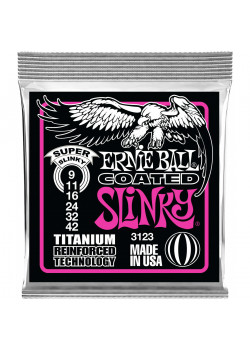 СТРУНЫ ДЛЯ ЭЛЕКТРОГИТАРЫ ЭРНИ БОЛЛ ERNIE BALL 3123 RPS COATED TITANIUM SLINKY SUPER 9-42