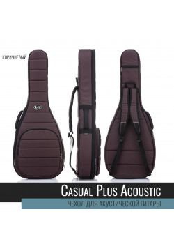 Чехол для акустической гитары лёгкий Acoustic CASUAL Plus (коричневый) Bagandmusic