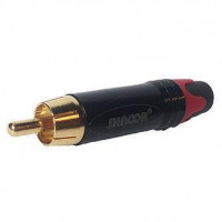 SRCM-G-R Разъем на кабель RCA male, красный хвостовик, SHNOOR
