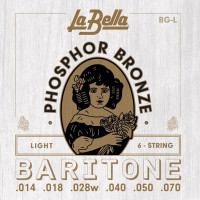 BG-L Комплект струн для гитары баритон, фосфорная бронза, 14-70, La Bella