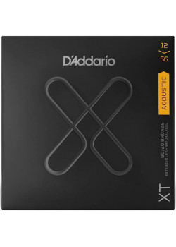 XTABR1256 XT Комплект струн для акустической гитары, бронза 80/20, 12-56, с покрытием, D'Addario
