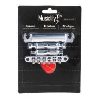 M203-M205 Бридж Tune-O-Matic со стоп-баром для Gibson Les Paul, хром, Musiclily