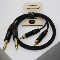RCA2JM-6m Компонентный кабель 2хRCA - 2х6,3мм моно Jack, 6м, SHNOOR