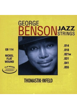GB114 George Benson Jazz Комплект струн для акустической гитары, плоская оплетка, 14-55, Thomastik