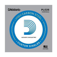 PL026 Plain Steel Отдельная струна без обмотки, сталь, .026, D'Addario