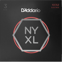 NYXL1052-3P Струны для электрогитары, 3 комплекта, никелированные, Light T/Heavy B, 10-52, D'Addario