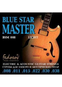 BSM008 Blue Star Master Light Комплект струн для электрогитары, нерж. сплав, 8-38, Fedosov