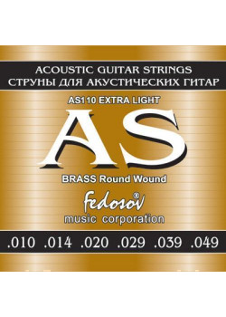 AS110 Brass Round Wound Extra Light Комплект струн для акустической гитары, латунь, 10-49, Fedosov