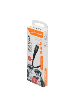00-00022791 Кабель GP02T USB (m)-Type-C (m) 1.0м 2.4A, нейлон, черный, GoPower