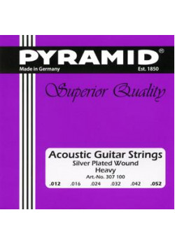 307100 Silver Wound Комплект струн для акустической гитары, 12-52, Pyramid