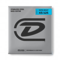DBSBS45125 Super Bright Комплект струн для 5-струнной бас-гитары, нерж.сталь, Medium, 45-125, Dunlop