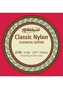 J2705 Classical Отдельная 5-ая струна для классической гитары, нейлон, норм. натяжение, D'Addario J2705 Classical Отдельная 5-ая струна для классической гитары, нейлон, норм. натяжение, D'Addario