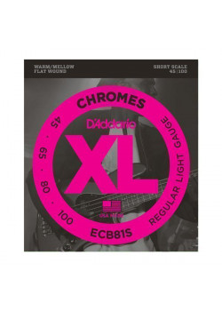 ECB81S Chromes Bass Комплект струн для бас-гитары, Light, 45-100, Short Scale, D'Addario