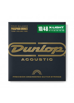 DAP1048 Комплект струн для акустической гитары, фосф.бронза, Extra Light, 10-48, Dunlop