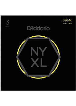 NYXL0946-3P Cтруны для электрогитары, никелированные, Regular Light, 09-46, 3 комплекта, D'Addario