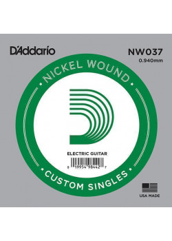 NW037 Nickel Wound Отдельная струна для электрогитары, никелированная, .037, D'Addario NW037 Nickel Wound Отдельная струна для электрогитары, никелированная, .037, D'Addario