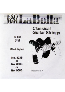 823B Отдельная струна гитарная №3 черный нейлон  La Bella