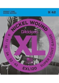 EXL120 XL NICKEL WOUND Струны для электрогитары Super Light 9-42 D`Addario