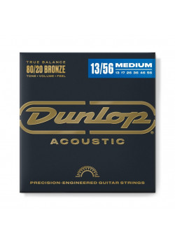 DAB1356 Комплект струн для акустической гитары, бронза 80/20, Medium, 13-56, Dunlop