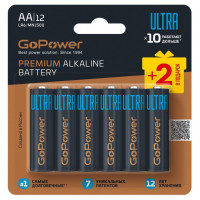 00-00035161 Ultra Элемент питания LR6 AA BL10+2 щелочной 1.5V, GoPower