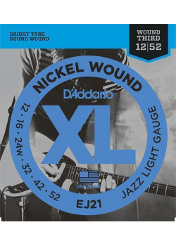EJ21 XL NICKEL WOUND Струны для электрогитары Jazz Light 12-52 D`Addario