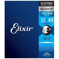 12100 POLYWEB Комплект струн для электрогитары, никелированная сталь, Medium 11-49, Elixir