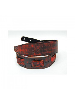FL60022L21L Leather 21 Ремень для гитары, кожаный, огонь, Fidel