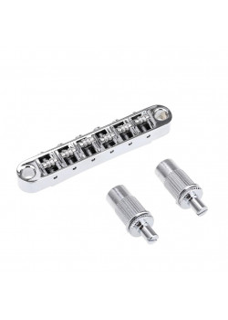 MX1707CR Бридж Tune-O-Matic роликовый для Les Paul, хром, Musiclily
