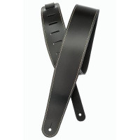 25LS00-DX Classic Leather Ремень для гитары, кожаный, черный, контрастная строчка, Planet Waves