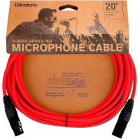PW-CPMIC-20RD Classic Series Pro Микрофонный кабель, 6м, красный, D'Addario