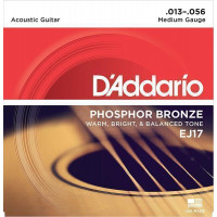EJ17 PHOSPHOR BRONZE Струны для акустической гитары фосфорная бронза Medium 13-56 D`Addario