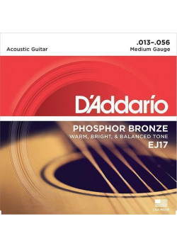 EJ17 PHOSPHOR BRONZE Струны для акустической гитары фосфорная бронза Medium 13-56 D`Addario