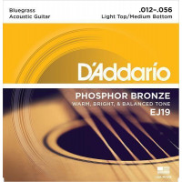 EJ19 Phosphor Bronze Комплект струн для акустической гитары, ф/б, Bluegrass, 12-56, D'Addario