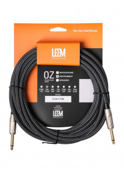 FAS-5(BK/WH) Кабель инструментальный, черный/белый, 5м, Leem