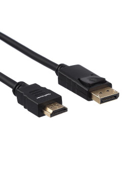 00-00027493 Кабель DisplayPort (m)-HDMI (m) 1.8м ПВХ ver.2.0, черный, GoPower