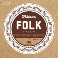 EJ32C Folk Nylon Комплект струн для классической/акустической гитары, нейлон, D'Addario EJ32C Folk Nylon Комплект струн для классической/акустической гитары, нейлон, D'Addario