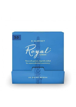 RCB0130-B25 Rico Royal Трости для кларнета Вb, размер 3.0, 25шт в индивидуальной упаковке, Rico