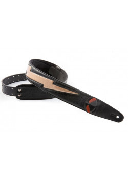 8401070410713 Mojo Bolt Gold AA Ремень для гитары, текстиль, черный, RightOn Straps