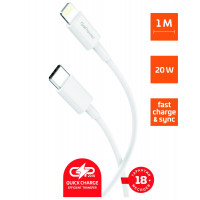 00-00022804 Кабель GP10TL Lightning (m)-Type-C (m) 1.0м, белый, GoPower 00-00022804 Кабель GP10TL Lightning (m)-Type-C (m) 1.0м, белый, GoPower