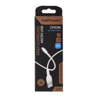 00-00028364 Кабель GP21M USB (m)-microUSB (m) 2.4A силикон белый, GoPower 00-00028364 Кабель GP21M USB (m)-microUSB (m) 2.4A силикон белый, GoPower