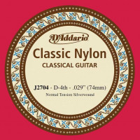 J2704 Classical Отдельная 4-ая струна для классической гитары, нейлон, норм. натяжение, D'Addario