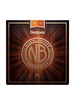 NB1047 Nickel Bronze Комплект струн для акустической гитары, Extra Light, 10-47, D'Addario
