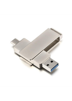 00-00030045 Флеш-накопитель MODERN 64GB USB3.0 Type-C (m) металл серый, GoPower