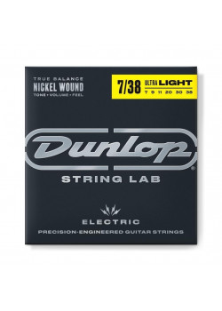 DEN0738 Комплект струн для электрогитары, никелированные, Ultra Light, 7-38, Dunlop