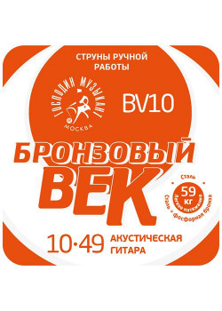 BV10 Бронзовый Век №10 Комплект струн для акустической гитары, 010-049, Господин Музыкант