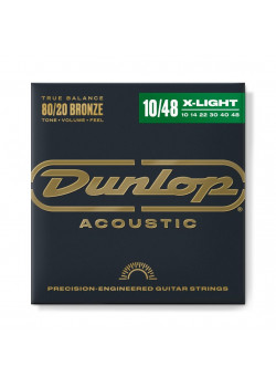 DAB1048 Комплект струн для акустической гитары, бронза 80/20, Extra Light, 10-48, Dunlop DAB1048 Комплект струн для акустической гитары, бронза 80/20, Extra Light, 10-48, Dunlop